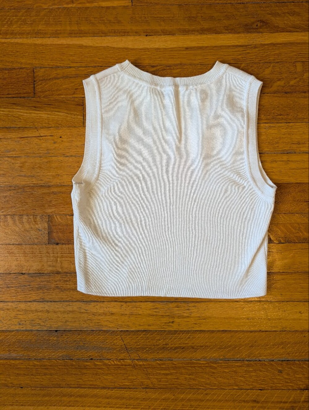 Zara Women's White Rib Knit Crew Neck Sleeveless Crop Top - Picture 2 of 4